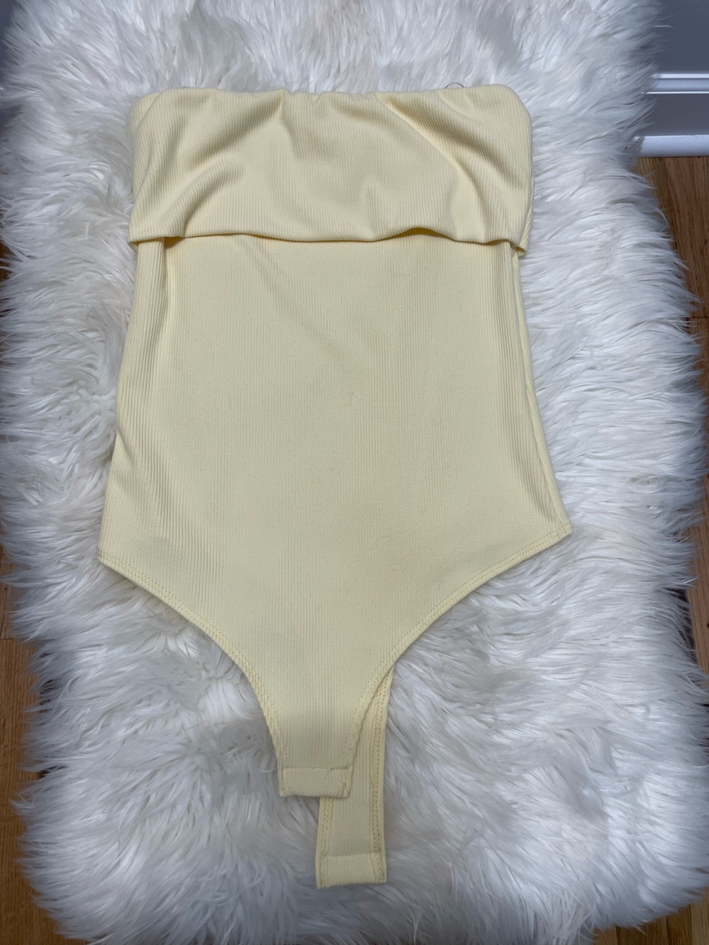 Light Yellow Ribbed Bodysuit